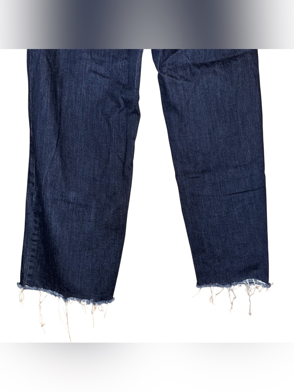 OAT NY High Rise Wide Leg Jeans Dark Blue Raw Hems Size 10/30 - Picture 11 of 15